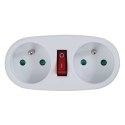 Rozgałęźnik elektryczny z wyłącznikiem 2 gniazda ELK306W