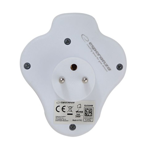 Rozgałęźnik elektryczny z wyłącznikiem 3 gniazda ELK304W Rozgałęźnik elektryczny z wyłącznikiem 3 gniazda ELK304W