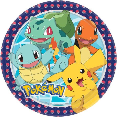 Talerzyki papierowe Pokemon, 23 cm, 8 szt. Amscan / Anagram Talerzyki papierowe Pokemon, 23 cm, 8 szt. Amscan / Anagram