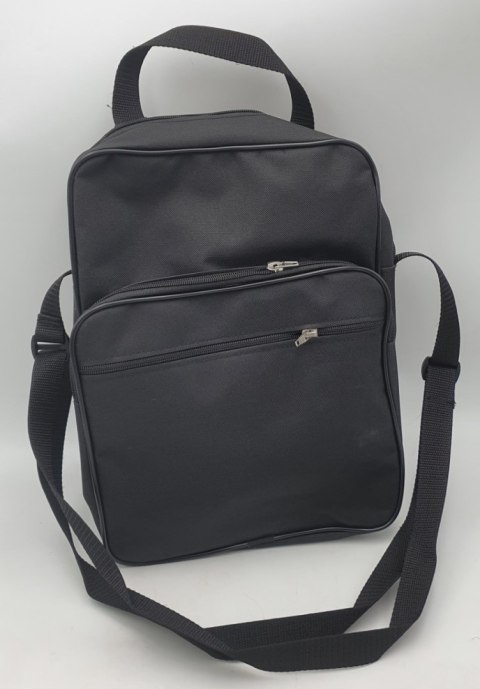 Torba męska 27 x 36 z dwoma zamkami materiał czarna Torba męska 27 x 36 z dwoma zamkami materiał czarna