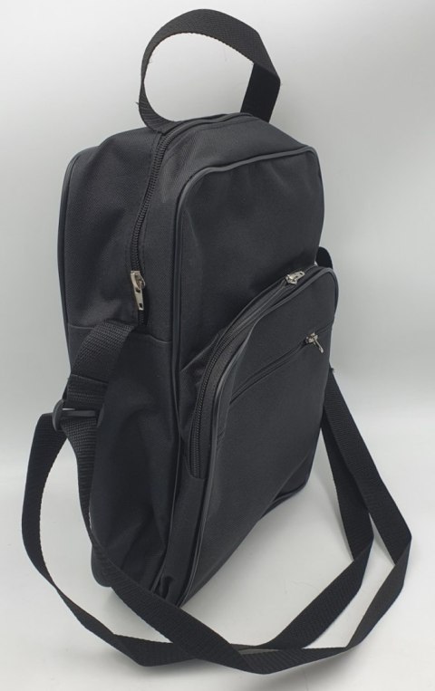 Torba męska 27 x 36 z dwoma zamkami materiał czarna Torba męska 27 x 36 z dwoma zamkami materiał czarna