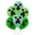 Zestaw Balonów zielonych Minecraft, 30cm, 12 szt. PartyPal
