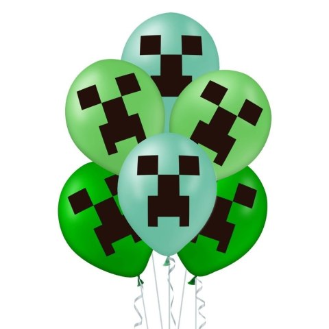 Zestaw Balonów zielonych Minecraft, 30cm, 12 szt. PartyPal Zestaw Balonów zielonych Minecraft, 30cm, 12 szt. PartyPal