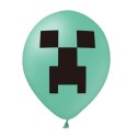 Zestaw Balonów zielonych Minecraft, 30cm, 12 szt. PartyPal