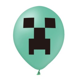 Zestaw Balonów zielonych Minecraft, 30cm, 12 szt. PartyPal