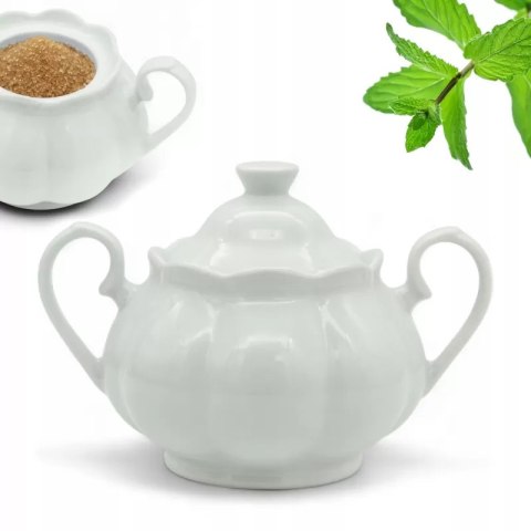 Cukiernica 290ml porcelanowa pojemnik na cukier cukierniczka z pokrywą TR-22-055 Cukiernica 290ml porcelanowa pojemnik na cukier cukierniczka z pokrywą TR-22-055