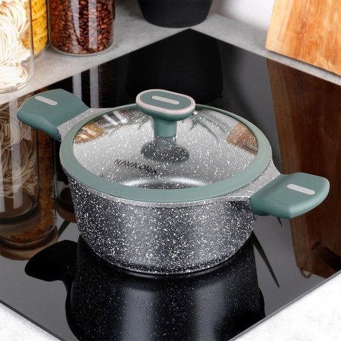 Garnek Granitowy z Pokrywką Gaz Indukcja NAVA 20 cm 2,4 L Garnek Granitowy z Pokrywką Gaz Indukcja NAVA 20 cm 2,4 L