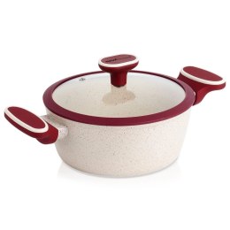 Garnek Granitowy ze Szklaną Pokrywką Gaz Indukcja NAVA 20 cm 2,2 L