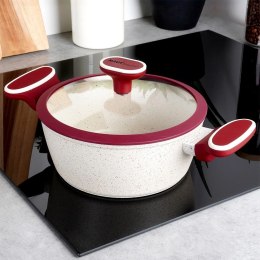 Garnek Granitowy ze Szklaną Pokrywką Gaz Indukcja NAVA 20 cm 2,2 L