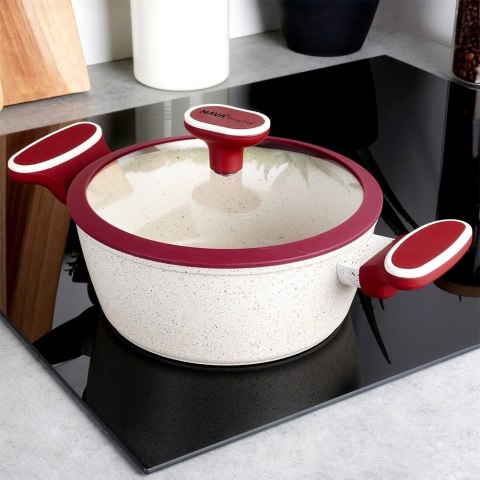 Garnek Granitowy ze Szklaną Pokrywką Gaz Indukcja NAVA 20 cm 2,2 L Garnek Granitowy ze Szklaną Pokrywką Gaz Indukcja NAVA 20 cm 2,2 L