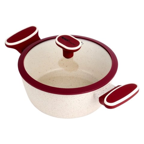 Garnek Granitowy ze Szklaną Pokrywką Gaz Indukcja NAVA 20 cm 2,2 L Garnek Granitowy ze Szklaną Pokrywką Gaz Indukcja NAVA 20 cm 2,2 L