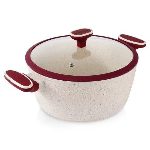 Garnek Granitowy ze Szklaną Pokrywką Gaz Indukcja NAVA 26 cm 5,2 L Garnek Granitowy ze Szklaną Pokrywką Gaz Indukcja NAVA 26 cm 5,2 L
