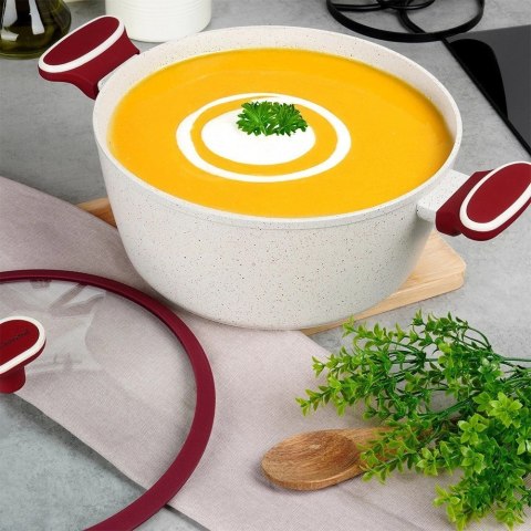 Garnek Granitowy ze Szklaną Pokrywką Gaz Indukcja NAVA 26 cm 5,2 L Garnek Granitowy ze Szklaną Pokrywką Gaz Indukcja NAVA 26 cm 5,2 L