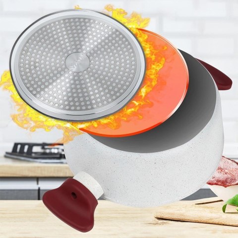 Garnek Granitowy ze Szklaną Pokrywką Gaz Indukcja NAVA 26 cm 5,2 L Garnek Granitowy ze Szklaną Pokrywką Gaz Indukcja NAVA 26 cm 5,2 L