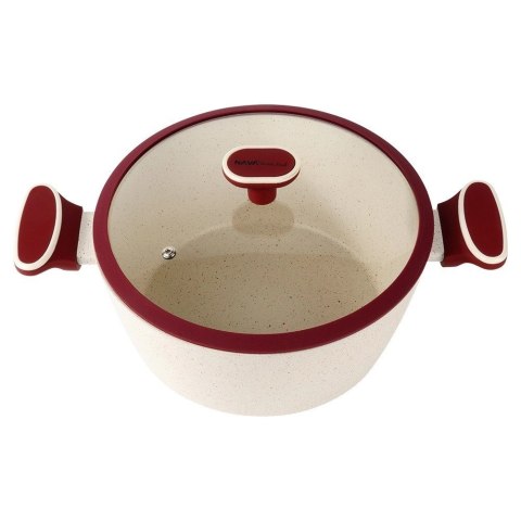 Garnek Granitowy ze Szklaną Pokrywką Gaz Indukcja NAVA 26 cm 5,2 L Garnek Granitowy ze Szklaną Pokrywką Gaz Indukcja NAVA 26 cm 5,2 L