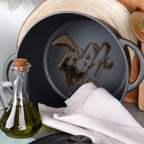 Garnek z Pokrywką Żeliwny Gaz Indukcja Solidny VILDE 26 cm 5 L Garnek z Pokrywką Żeliwny Gaz Indukcja Solidny VILDE 26 cm 5 L