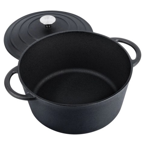 Garnek z Pokrywką Żeliwny Gaz Indukcja Solidny VILDE 26 cm 5 L Garnek z Pokrywką Żeliwny Gaz Indukcja Solidny VILDE 26 cm 5 L