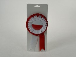 Kotylion biało czerwony Polska 12szt. śred. 8,5cm