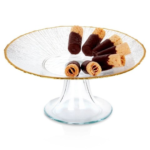 Patera na Nóżce Szklana Dekoracyjna na Tort Ciasta Ciasteczka ORION 21 cm Patera na Nóżce Szklana Dekoracyjna na Tort Ciasta Ciasteczka ORION 21 cm