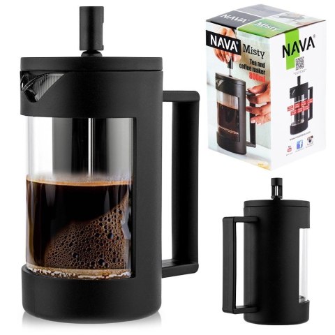 Pojemny Zaparzacz Szklany do Kawy Herbaty Tłokowy Dzbanek NAVA 800 ml Pojemny Zaparzacz Szklany do Kawy Herbaty Tłokowy Dzbanek NAVA 800 ml