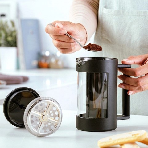 Pojemny Zaparzacz Szklany do Kawy Herbaty Tłokowy Dzbanek NAVA 800 ml Pojemny Zaparzacz Szklany do Kawy Herbaty Tłokowy Dzbanek NAVA 800 ml