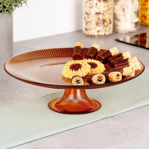 Szklana Patera na Tort Ciasto na Nóżce Szklana Stojak na Ciasto ORION 28 cm Szklana Patera na Tort Ciasto na Nóżce Szklana Stojak na Ciasto ORION 28 cm