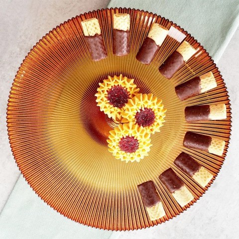 Szklana Patera na Tort Ciasto na Nóżce Szklana Stojak na Ciasto ORION 28 cm Szklana Patera na Tort Ciasto na Nóżce Szklana Stojak na Ciasto ORION 28 cm