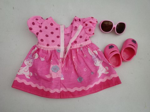 WOOPIE ROYAL Ubranko dla Lalki Różowa Sukienka Króliczek 43-46 cm WOOPIE ROYAL Ubranko dla Lalki Różowa Sukienka Króliczek 43-46 cm