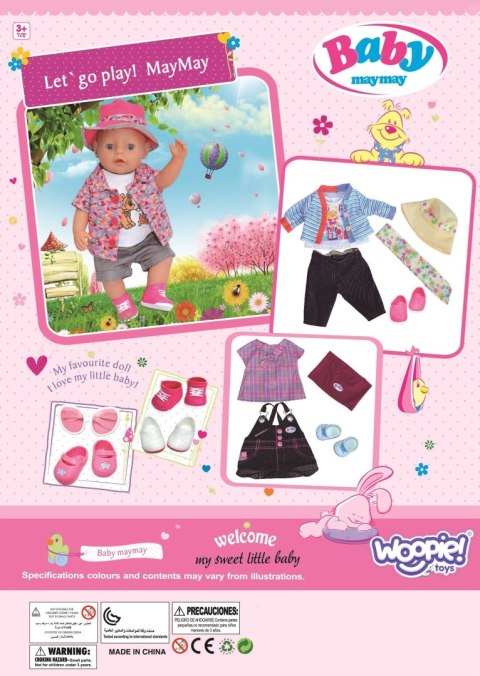 WOOPIE ROYAL Ubranko dla Lalki Różowa Sukienka Króliczek 43-46 cm WOOPIE ROYAL Ubranko dla Lalki Różowa Sukienka Króliczek 43-46 cm