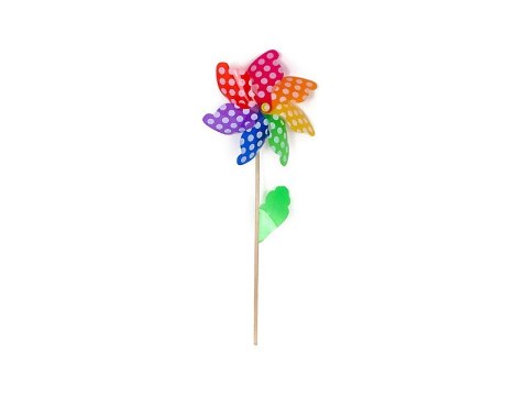 Wiatrak śred.18cm drewniany trzonek dł.40cm Wiatrak śred.18cm drewniany trzonek dł.40cm