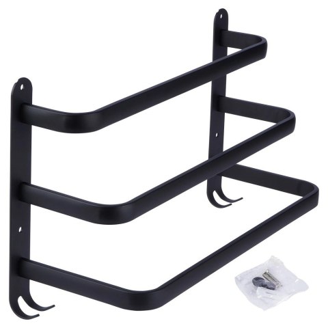 Wieszak na ręczniki aluminiowy czarny 40 cm Wieszak na ręczniki aluminiowy czarny 40 cm