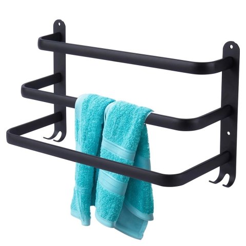 Wieszak na ręczniki aluminiowy czarny 40 cm Wieszak na ręczniki aluminiowy czarny 40 cm