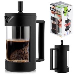 Zaparzacz do Kawy Herbaty Ziół Tłokowy Szklany Dzbanek Czarny NAVA 350 ml