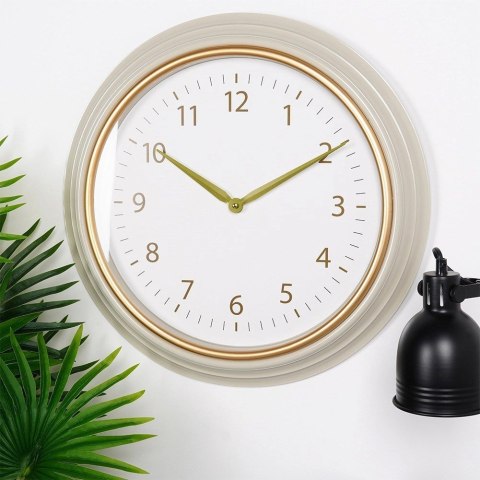 Zegar Ścienny Wiszący Okrągły Biały Złoty Dekoracyjny Ozdobny VILDE 50 cm Zegar Ścienny Wiszący Okrągły Biały Złoty Dekoracyjny Ozdobny VILDE 50 cm