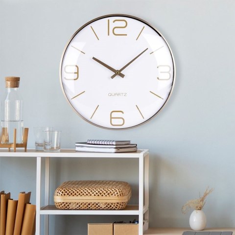 Zegar ścienny złoty biały 30 cm Zegar ścienny złoty biały 30 cm