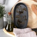 Żeliwna Patelnia do Smażenia Pieczenia z Deską do Serwowania VILDE 24x14 cm
