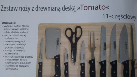 Zest.11 noży z drewnianą deską 44,5 x 35 TOMATO Zest.11 noży z drewnianą deską 44,5 x 35 TOMATO
