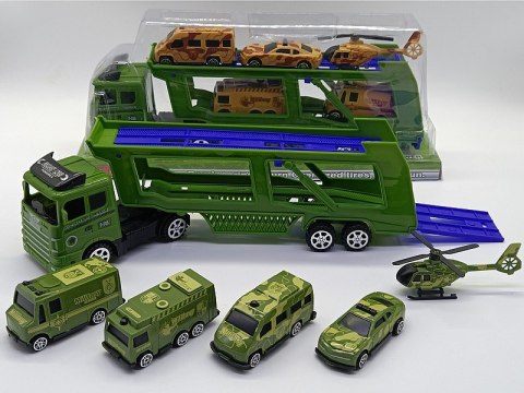 Zestaw auto wojskowe z lawetą i 5 pojazdami Zestaw auto wojskowe z lawetą i 5 pojazdami