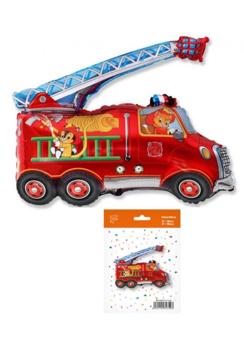 Balon Foliowy Wóz Strażacki - 78 cm Czerwony Flexmetal Balon Foliowy Wóz Strażacki - 78 cm Czerwony Flexmetal