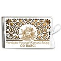 Pudełko na pieniądze banknotówka KOMUNIA - od BABCI - Ażur 3302A-KOM1Z-B