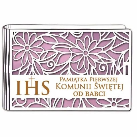 Pudełko na pieniądze banknotówka KOMUNIA - od BABCI - Ażur 3302A-KOM2R-B Pudełko na pieniądze banknotówka KOMUNIA - od BABCI - Ażur 3302A-KOM2R-B