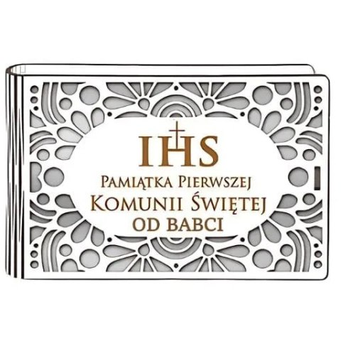Pudełko na pieniądze banknotówka KOMUNIA - od BABCI - Ażur 3302A-KOM3B-B Pudełko na pieniądze banknotówka KOMUNIA - od BABCI - Ażur 3302A-KOM3B-B