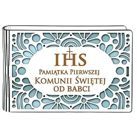 Pudełko na pieniądze banknotówka KOMUNIA - od BABCI - Ażur 3302A-KOM3N-B Pudełko na pieniądze banknotówka KOMUNIA - od BABCI - Ażur 3302A-KOM3N-B