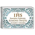 Pudełko na pieniądze banknotówka KOMUNIA - od BABCI i DZIADKA - Ażur 3302A-KOM3N-BD