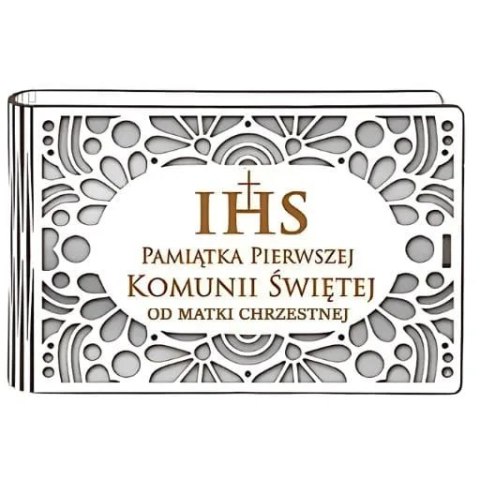 Pudełko na pieniądze banknotówka KOMUNIA - od MATKI CHRZESTNEJ - Ażur 302A-KOM3B-MC Pudełko na pieniądze banknotówka KOMUNIA - od MATKI CHRZESTNEJ - Ażur 302A-KOM3B-MC