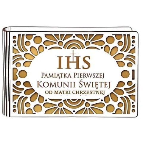 Pudełko na pieniądze banknotówka KOMUNIA - od MATKI CHRZESTNEJ - Ażur 3302A-KOM3Z-MC Pudełko na pieniądze banknotówka KOMUNIA - od MATKI CHRZESTNEJ - Ażur 3302A-KOM3Z-MC