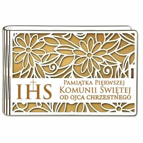 Pudełko na pieniądze banknotówka KOMUNIA - od OJCA CHRZESTNEGO - Ażur 3302A-KOM2Z-OC Pudełko na pieniądze banknotówka KOMUNIA - od OJCA CHRZESTNEGO - Ażur 3302A-KOM2Z-OC