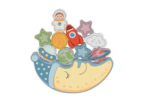 TOOKY TOY Kosmiczny Śpiący Księżyc Balansująca Układanka Drewniana Nawlekanka Montessori Kosmos TOOKY TOY Kosmiczny Śpiący Księżyc Balansująca Układanka Drewniana Nawlekanka Montessori Kosmos