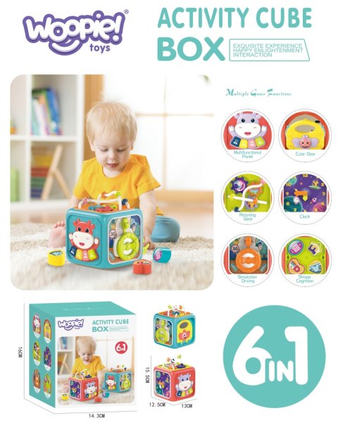 WOOPIE BABY Interaktywna Kostka Sensoryczna Edukacyjna Montessori Sorter 6w1 WOOPIE BABY Interaktywna Kostka Sensoryczna Edukacyjna Montessori Sorter 6w1