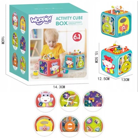 WOOPIE BABY Interaktywna Kostka Sensoryczna Edukacyjna Montessori Sorter 6w1 WOOPIE BABY Interaktywna Kostka Sensoryczna Edukacyjna Montessori Sorter 6w1